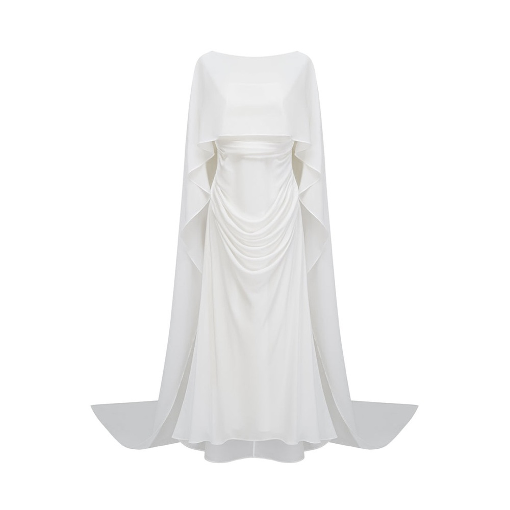 Miss Rosier Léonie White Tulle Cape & Dress Set — new, never worn or tried on